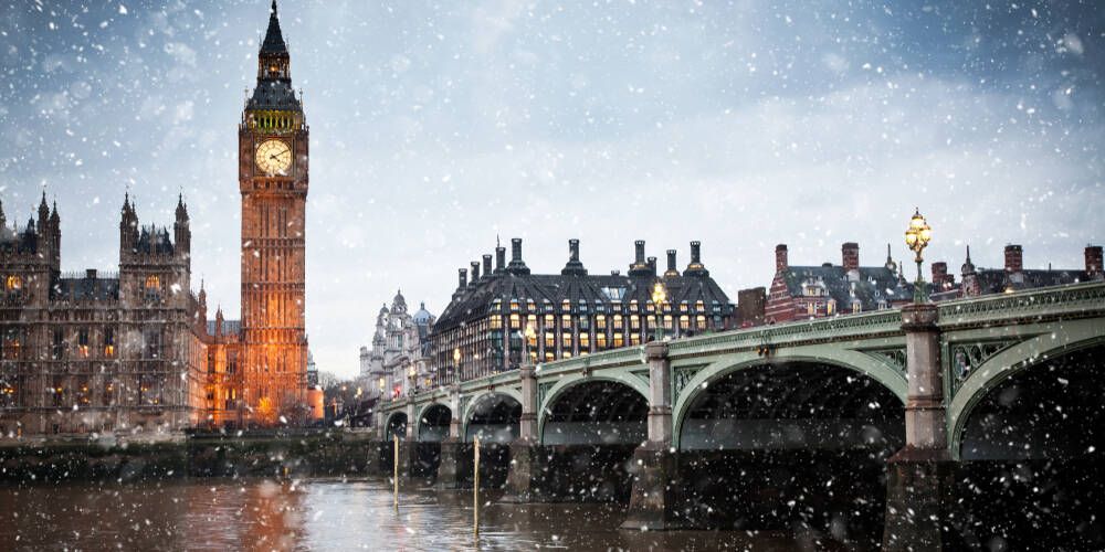 snowing,in,london,,uk, ,winter,in,the,city
