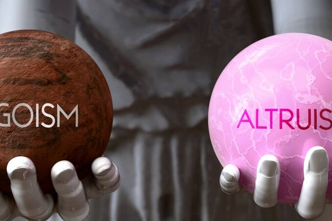egoism,or,altruism, ,decide,between,two,options.,greek,statue