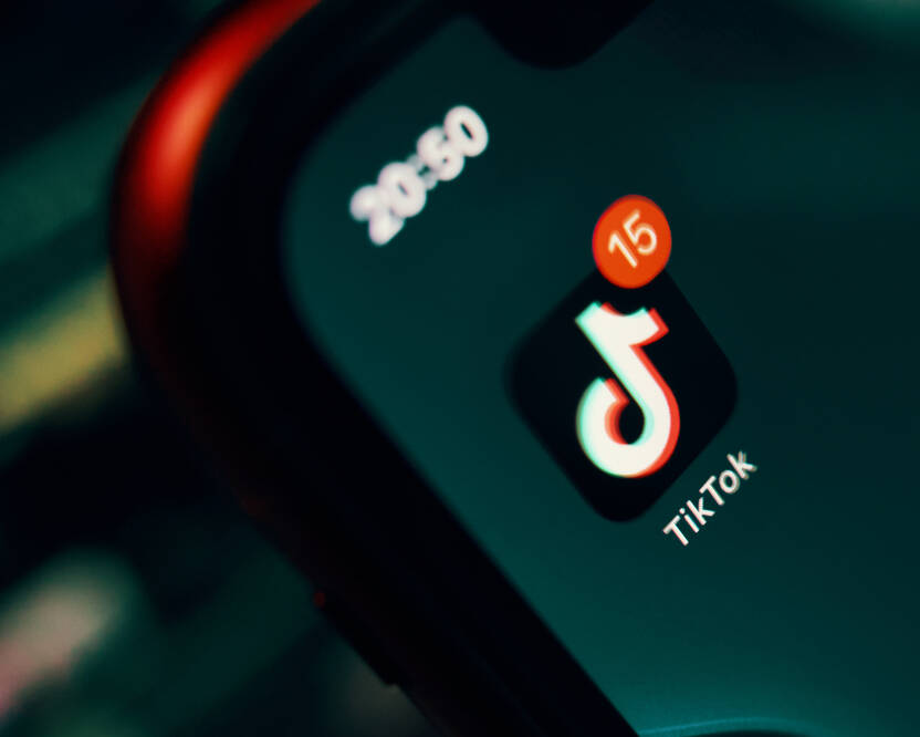 close up,the,tiktok,icon,with,notification,on,the,iphone,screen.